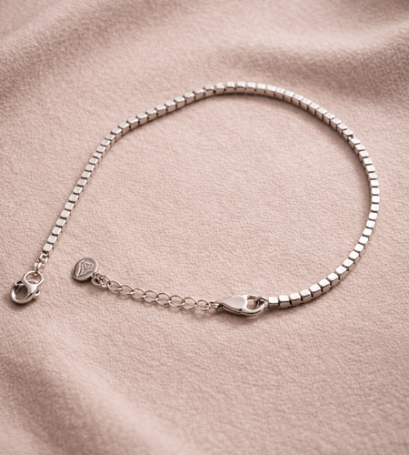 Pre-Owned Silpada Sterling Silver Cube Bead Bracelet – Retired Design