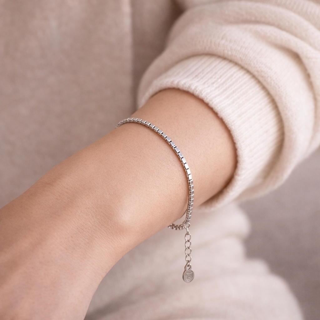 Pre-Owned Silpada Sterling Silver Cube Bead Bracelet – Retired Design