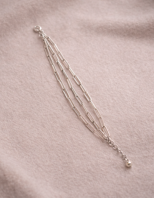 Load image into Gallery viewer, Pre-Owned  Silpada Sterling Silver Triple Strand Paperclip Link Bracelet – Retired Design
