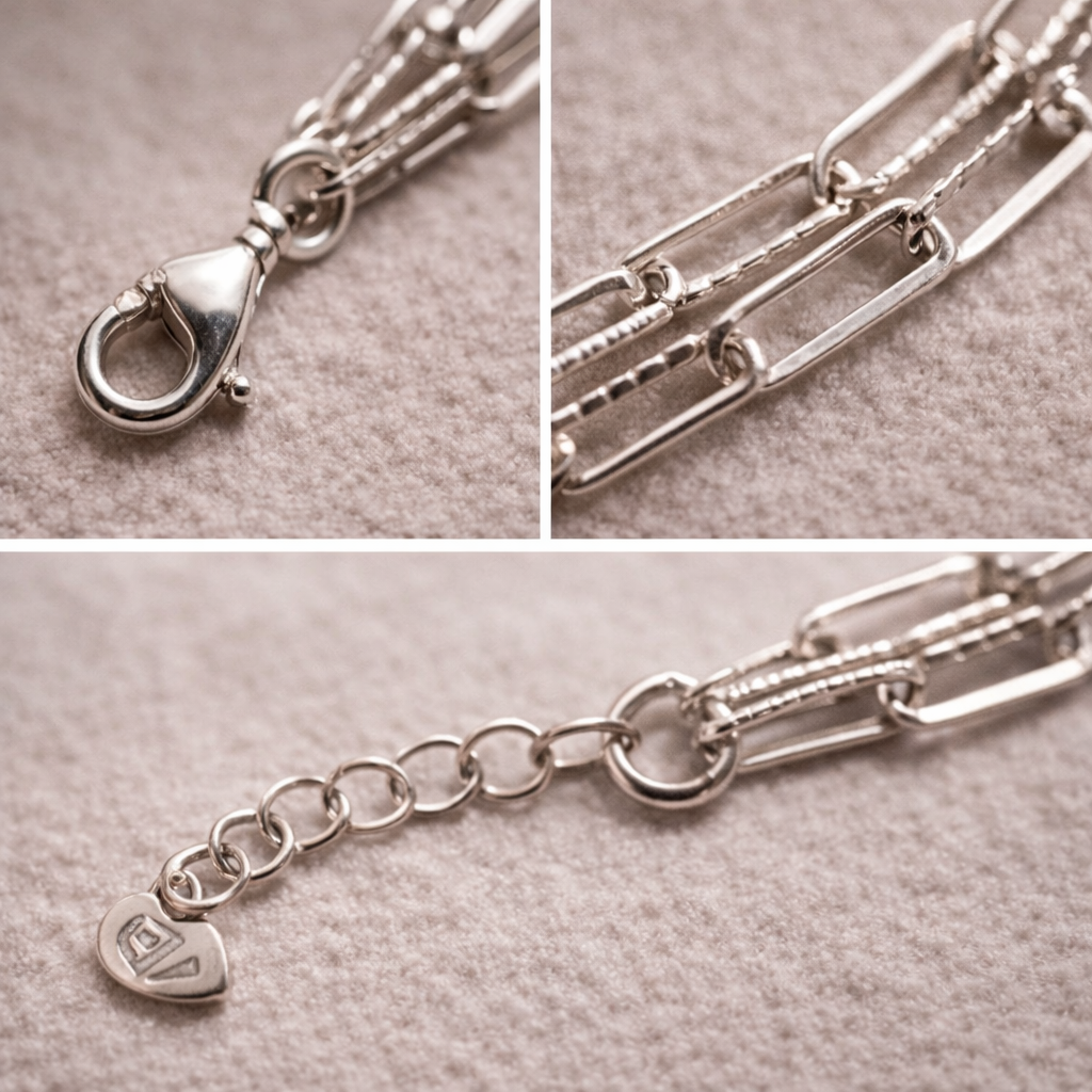 Pre-Owned  Silpada Sterling Silver Triple Strand Paperclip Link Bracelet – Retired Design