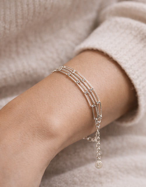 Load image into Gallery viewer, Pre-Owned  Silpada Sterling Silver Triple Strand Paperclip Link Bracelet – Retired Design

