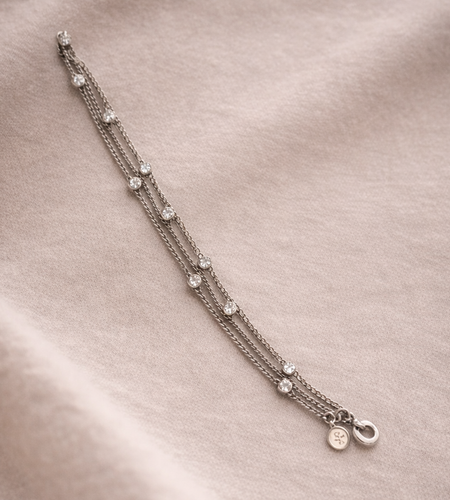 Pre-Owned Silpada Sterling Silver Multi-Strand Beaded LayeredChain Bracelet – Retired Design