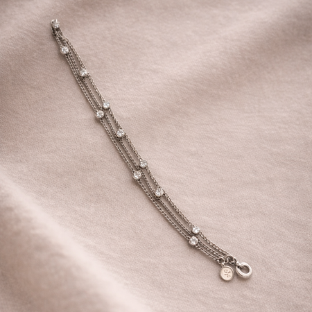 Pre-Owned Silpada Sterling Silver Multi-Strand Beaded LayeredChain Bracelet – Retired Design