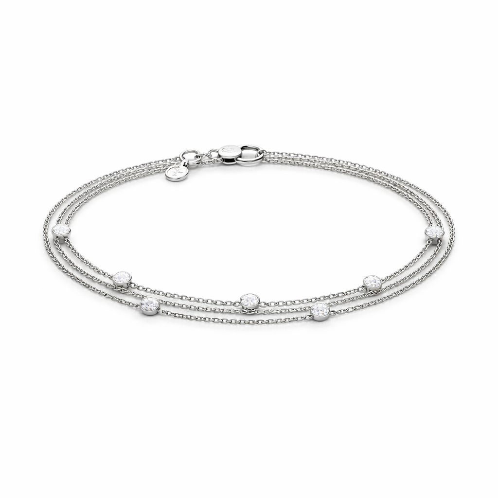 Pre-Owned Silpada Sterling Silver Multi-Strand Beaded LayeredChain Bracelet – Retired Design
