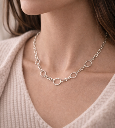Pre-Owned Silpada Linked Charm Necklace - Retired Design