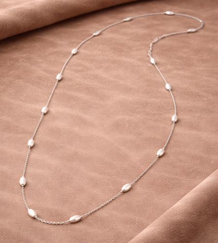 Pre-Owned Silpada's SS Bella Bead Oval Ball Necklace - Retired Design