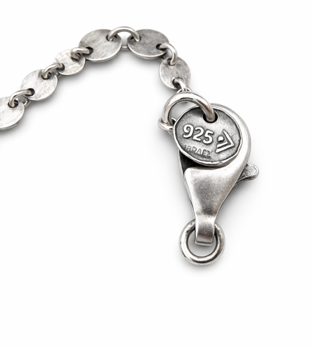 Pre-Owned Silpada Sterling Silver Oxidized Mini Interlocking Disk Necklace - Retired Design