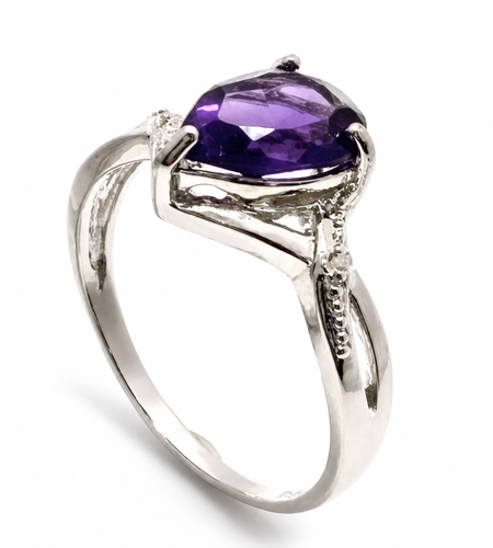 Violet Grace Amethyst Ring - .925 Sterling Silver Oval Amethyst – Size 7|Classic Solitaire