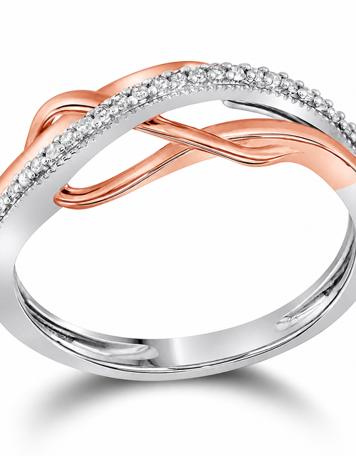 Load image into Gallery viewer, Simply Savvy “Intertwined Radiance” – 10K Two-Tone Gold Diamond Ring (1/10 CTW)
