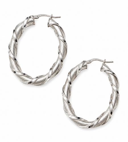 Simply Savvy “Twisted Radiance” Dobbs Sterling Silver Hoop Earrings
