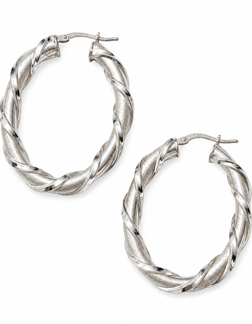 Load image into Gallery viewer, Simply Savvy “Twisted Radiance” Dobbs Sterling Silver Hoop Earrings
