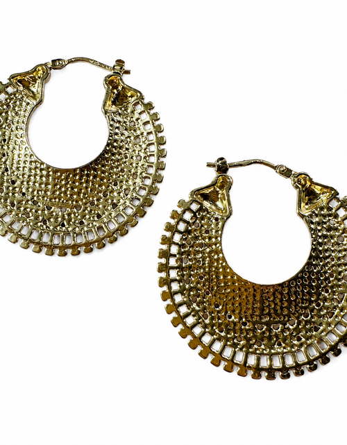 Load image into Gallery viewer, Novica Gold Over Sterling Silver “Golden Marrakech Hoops” - Artisan Filigree Earrings NEW
