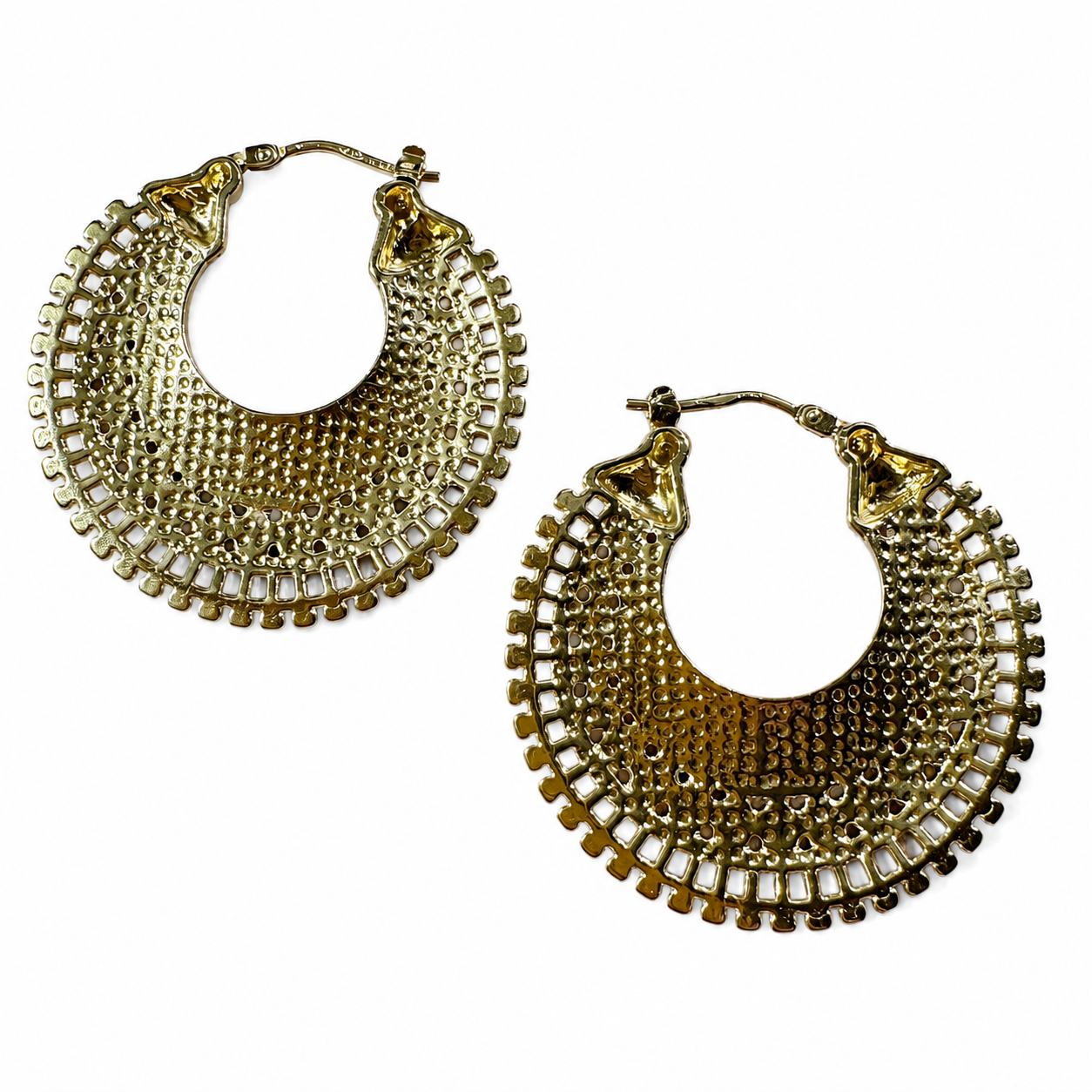 Novica Gold Over Sterling Silver “Golden Marrakech Hoops” - Artisan Filigree Earrings NEW