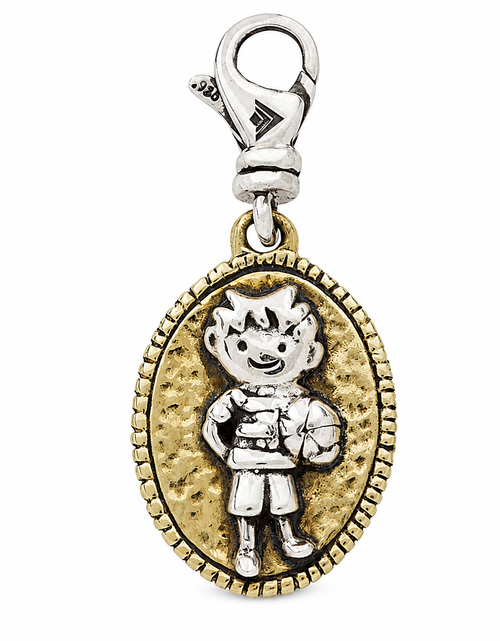 Load image into Gallery viewer, Pre-Owned Retired Silpada All-Star Boy Sterling Silver &amp; Brass Charm Pendant
