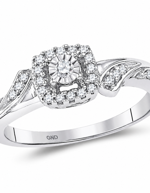 Load image into Gallery viewer, Diamond Halo Engagement Ring – 0.16 CTW Natural Diamonds in 10K White Gold | Simply Savvy LUXE
