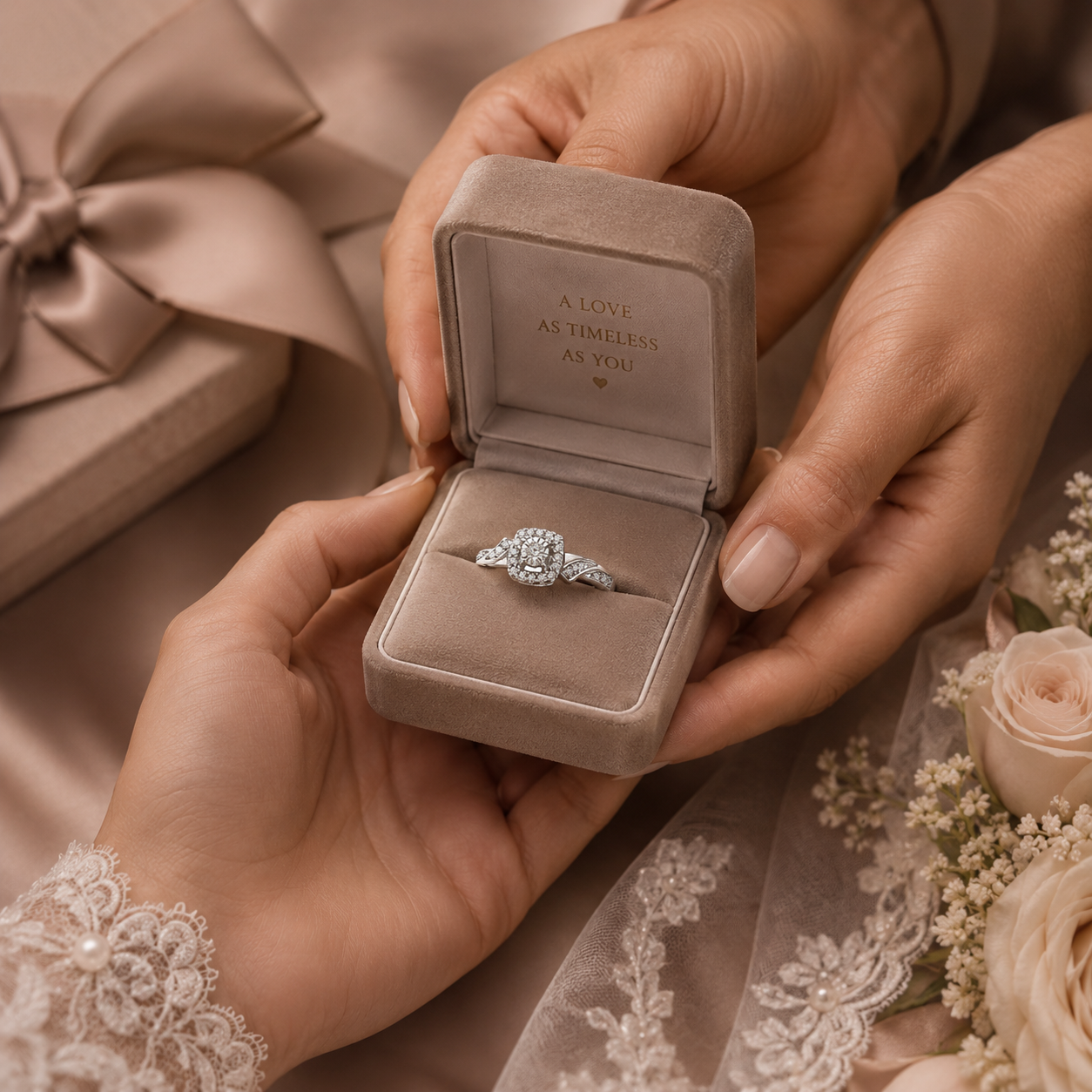 Diamond Halo Engagement Ring – 0.16 CTW Natural Diamonds in 10K White Gold | Simply Savvy LUXE