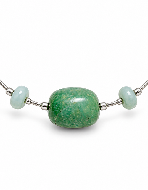 Load image into Gallery viewer, Pre-Owned Silpada Chrysocolla Bead Wire Necklace - Retired Design
