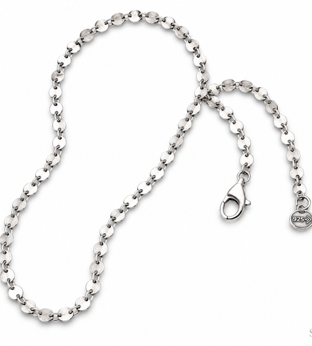 Pre-Owned Silpada Sterling Silver Oxidized Mini Interlocking Disk Necklace - Retired Design