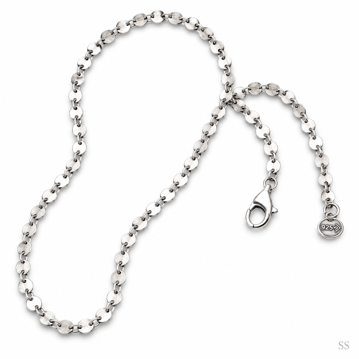 Pre-Owned Silpada Sterling Silver Oxidized Mini Interlocking Disk Necklace - Retired Design