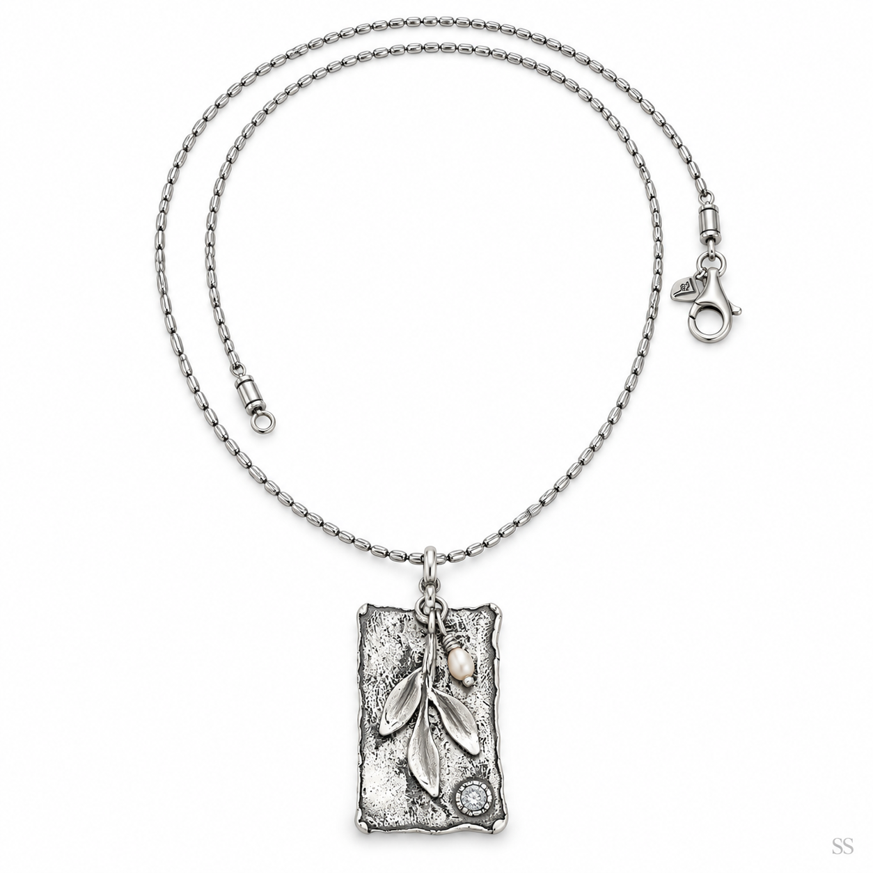 Pre-Owned Silpada Sterling Silver "Leaf Spring" Pendant Necklace - Retired Design
