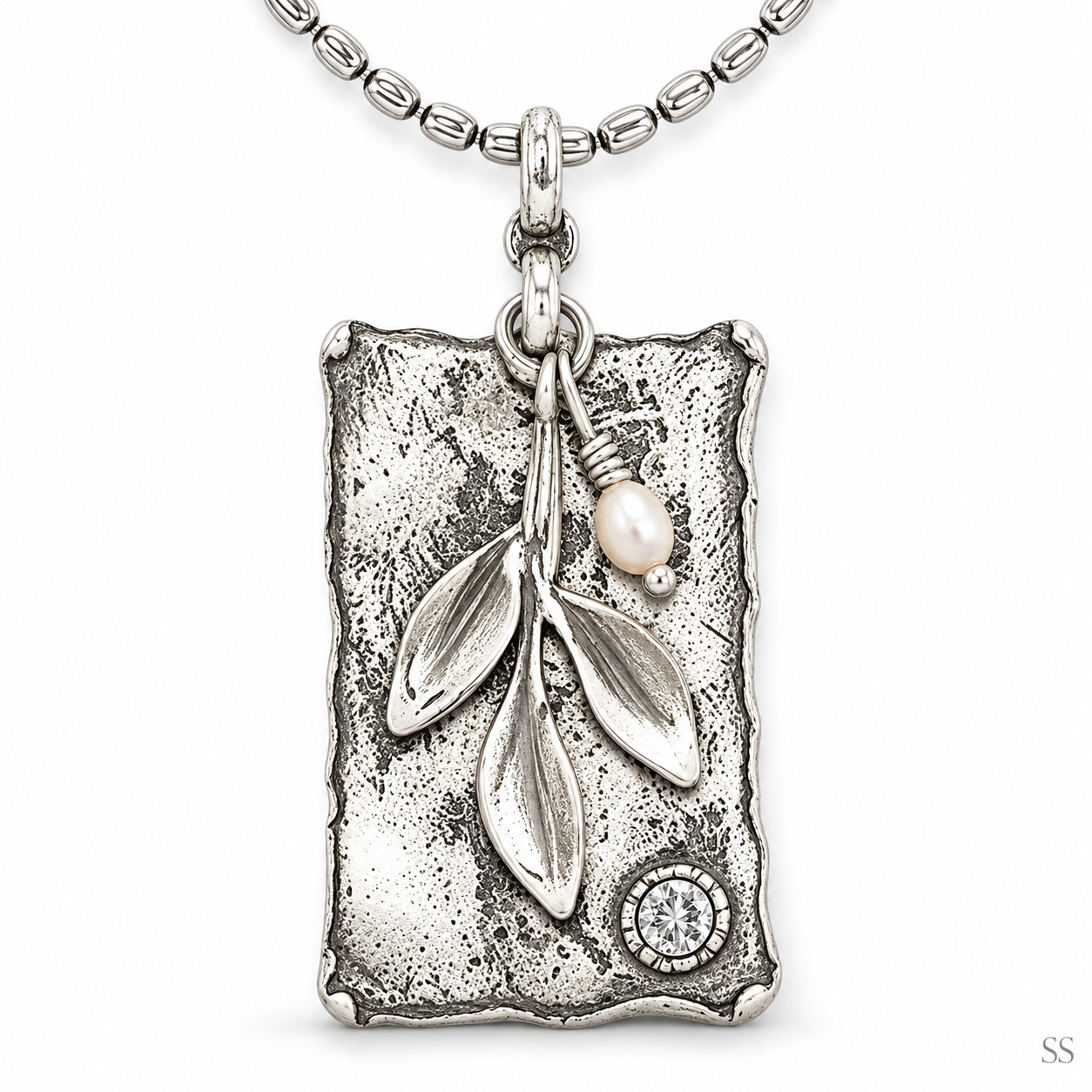 Pre-Owned Silpada Sterling Silver "Leaf Spring" Pendant Necklace - Retired Design