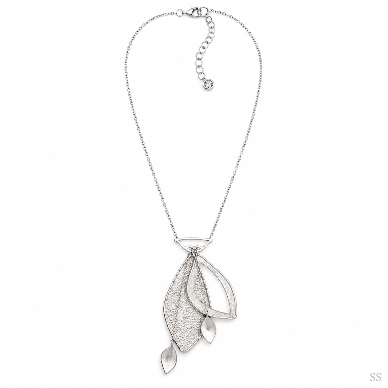 Pre-Owned Silpada Contemporary Leaf Drop Necklace - Retired Design