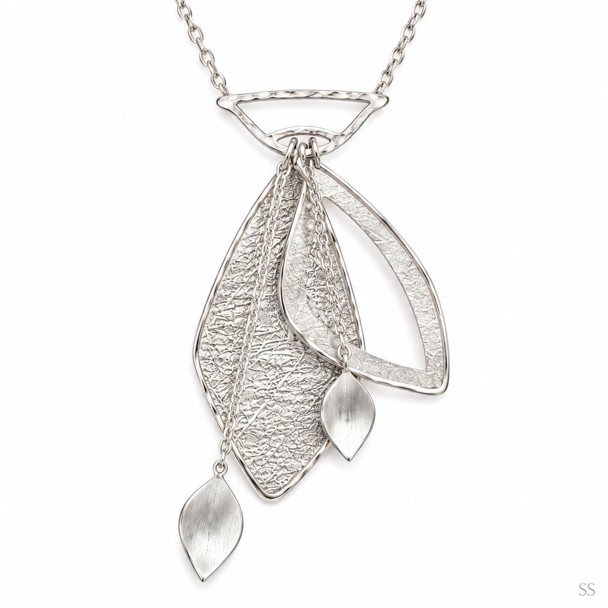 Pre-Owned Silpada Contemporary Leaf Drop Necklace - Retired Design