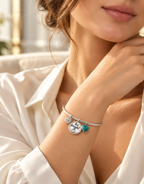 Load image into Gallery viewer, Pre-Owned Silpada Sterling Silver BE BRIGHT Bangle - Retired Design
