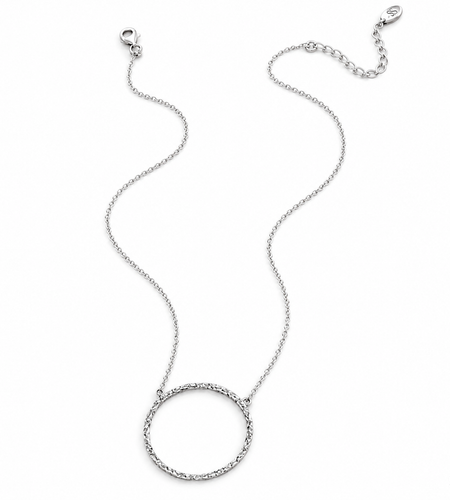 Pre-Owned Silpada Sterling Silver Circle Pendant Necklace N3087