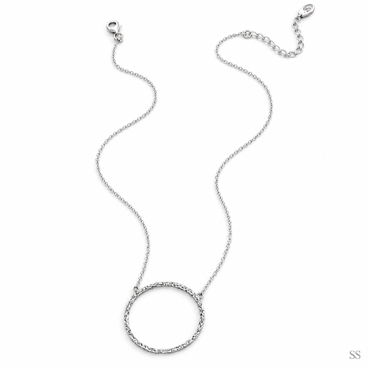 Pre-Owned Silpada Sterling Silver Circle Pendant Necklace N3087