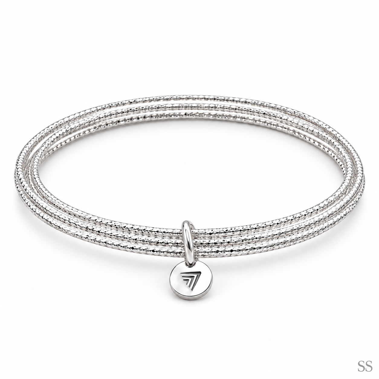 Pre-Owned Silpada Sterling Silver Lasting Impression Bangle Bracelet - Retired Design