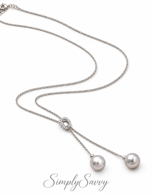Load image into Gallery viewer, 925 Sterling Silver Tahitian Pearl Drop Necklace – 8x9mm
