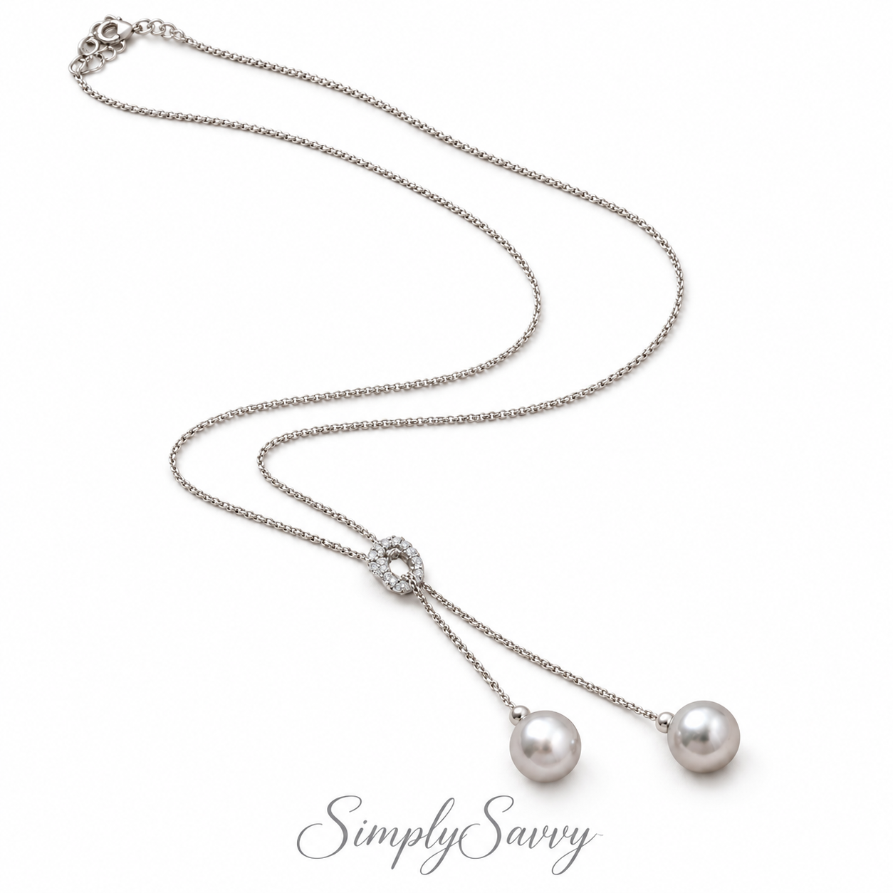 925 Sterling Silver Tahitian Pearl Drop Necklace – 8x9mm