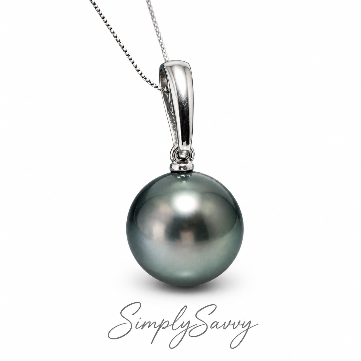 14K White Gold Peacock Tahitian Pearl Necklace & Stud Earring Set | 10–11mm | French Polynesia