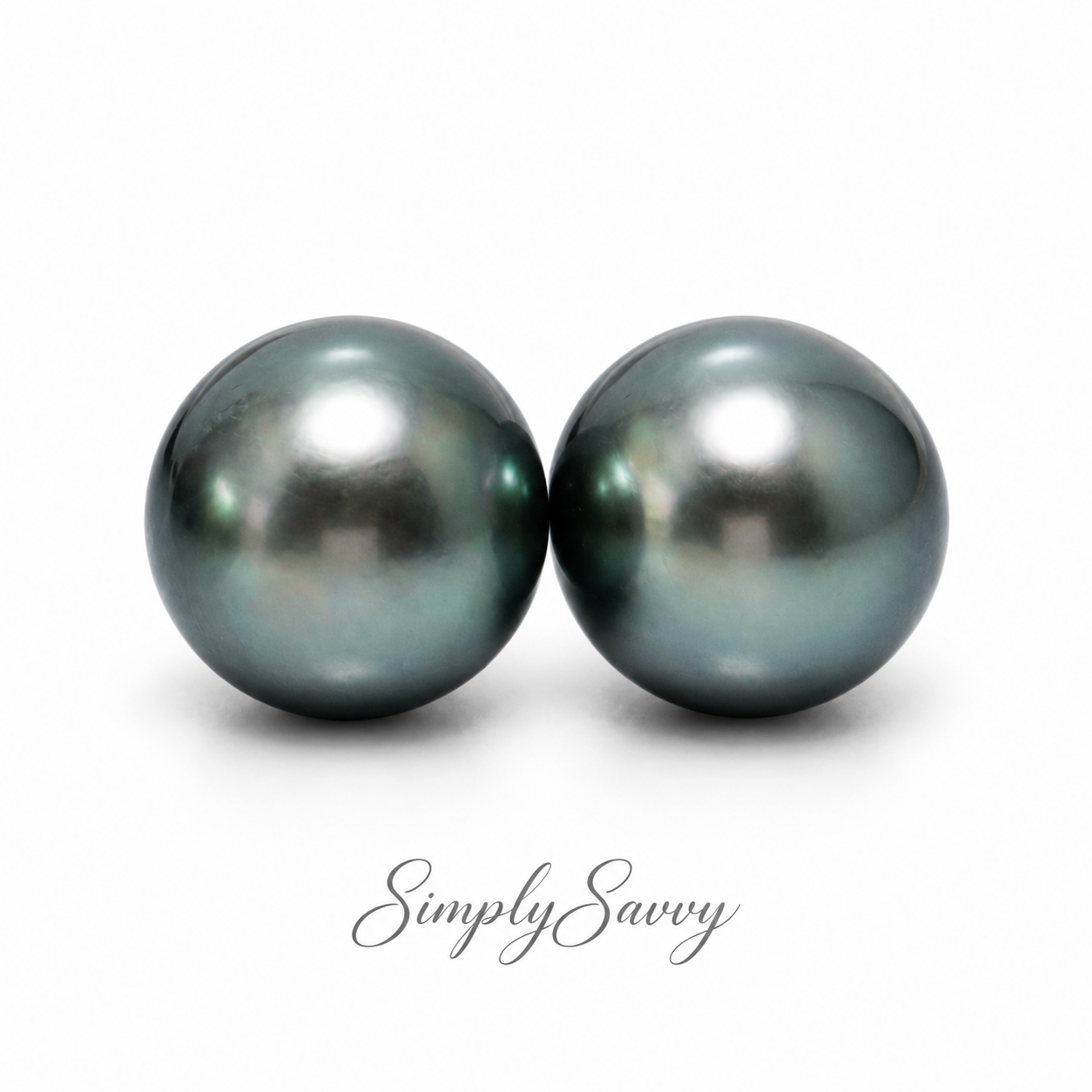 14K White Gold Peacock Tahitian Pearl Necklace & Stud Earring Set | 10–11mm | French Polynesia