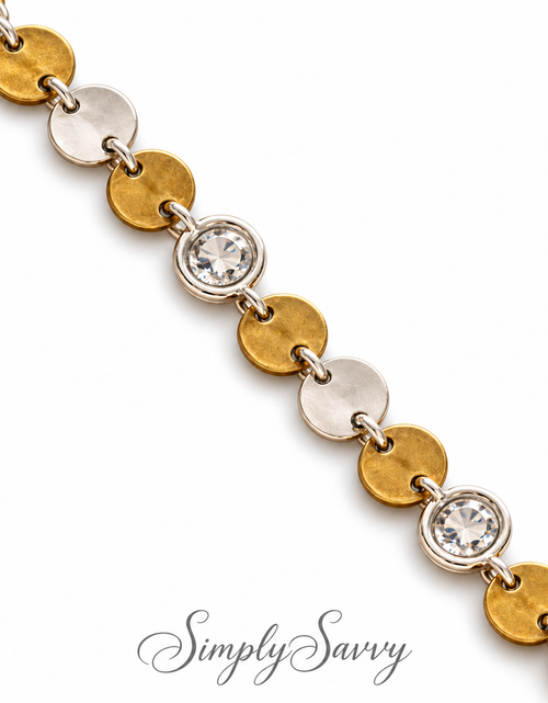 Load image into Gallery viewer, Pre-Owned Silpada Sterling Silver Hammered Disc Adjustable Bracelet with Crystal Accent – Retired Design
