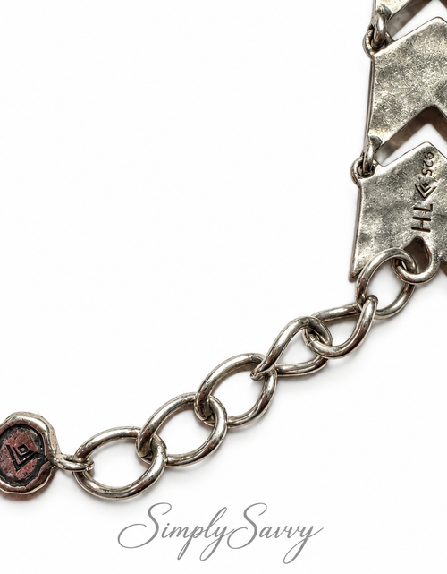 Load image into Gallery viewer, Pre-Owned Silpada Sterling Silver Hammered Chevron Link Bracelet – Retired Design
