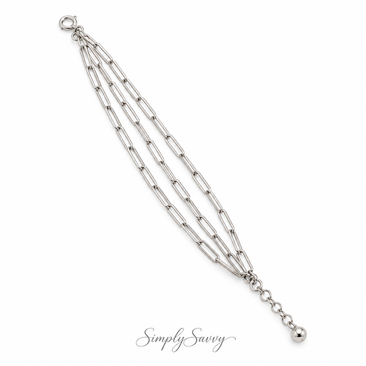 Pre-Owned  Silpada Sterling Silver Triple Strand Paperclip Link Bracelet – Retired Design