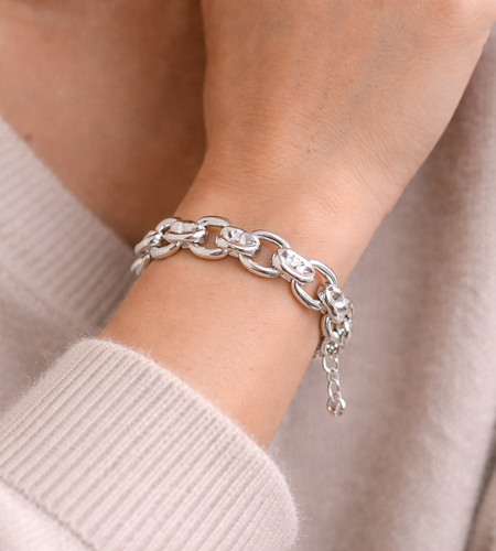925 Sterling Silver Heavy “Modern Heirloom" Link Chain Bracelet – 36g Bold Modern Design