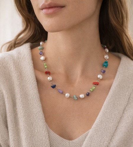 Pre-Owned Silpada Multi-Stone Necklace - Retired Design