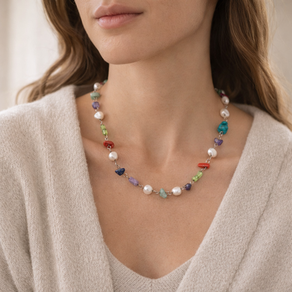 Pre-Owned Silpada Multi-Stone Necklace - Retired Design