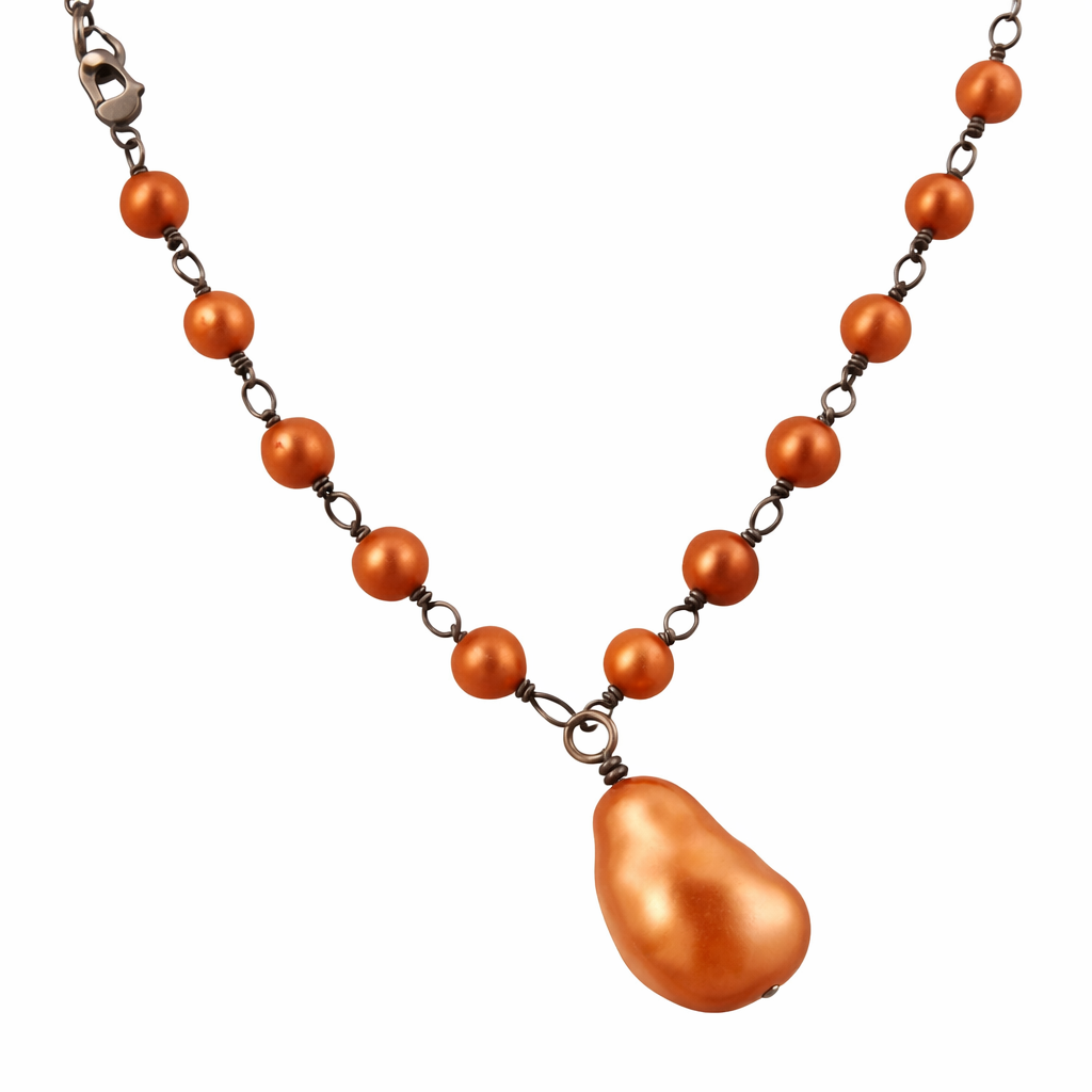 Pre-Owned Silpada Copper Freshwater Pearl Necklace - Retired Design
