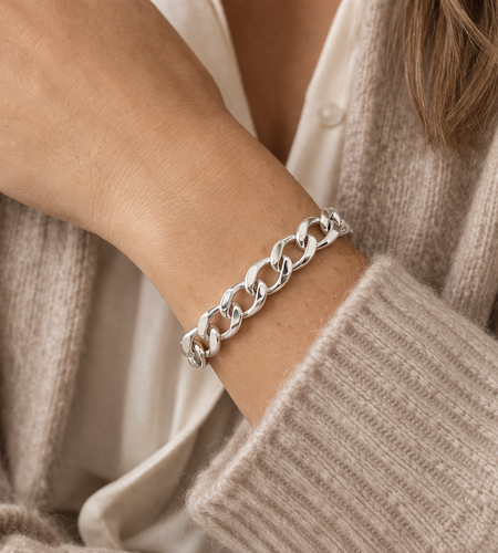 925 Sterling Silver “Urban Luxe” Heavy Link Bracelet