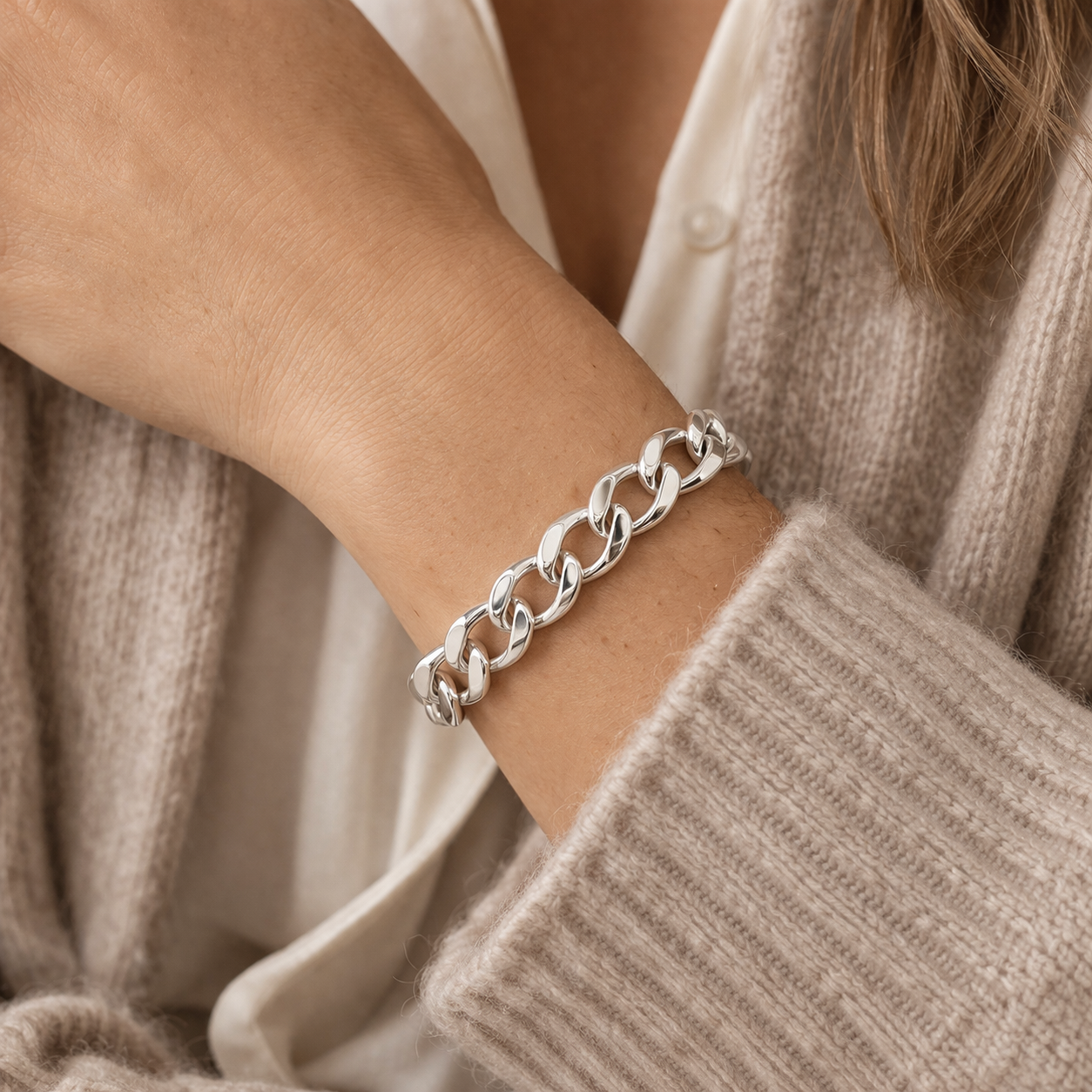 925 Sterling Silver “Urban Luxe” Heavy Link Bracelet