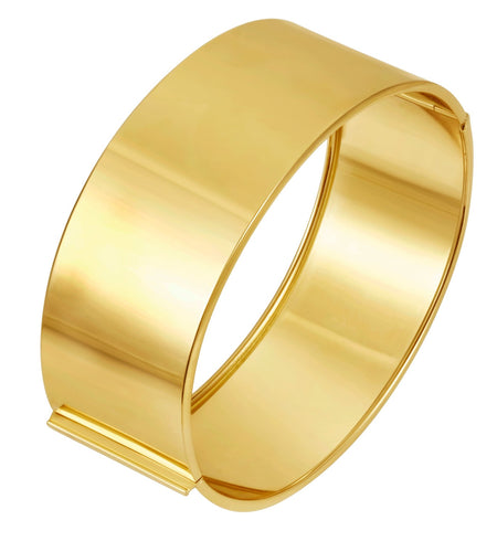 14K Yellow Gold Wide Statement Bracelet – 29.3g, 24.6mm