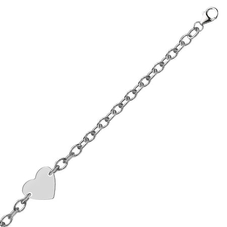 Sterling Silver Heart Station Bracelet