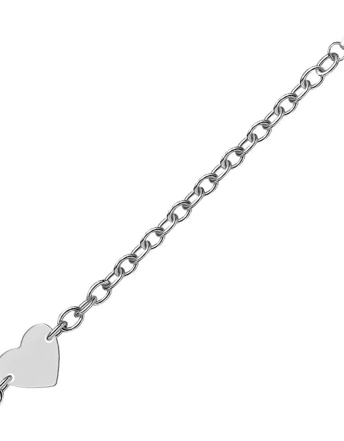 Load image into Gallery viewer, Sterling Silver Heart Station Bracelet
