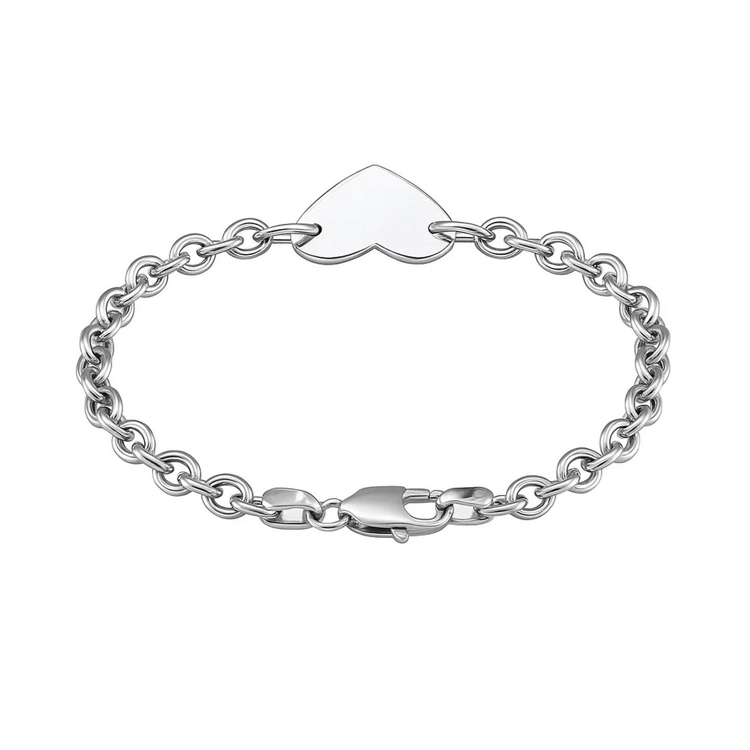Sterling Silver Heart Station Bracelet