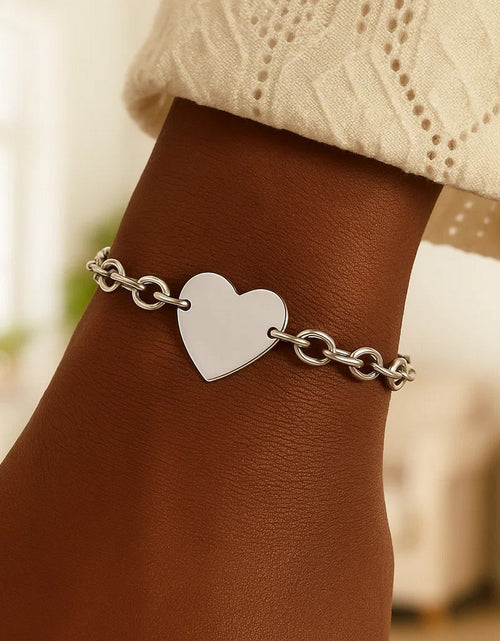 Load image into Gallery viewer, Sterling Silver Heart Station Bracelet

