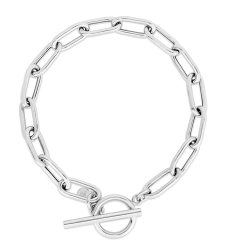 Sterling Silver Paperclip Toggle Bracelet